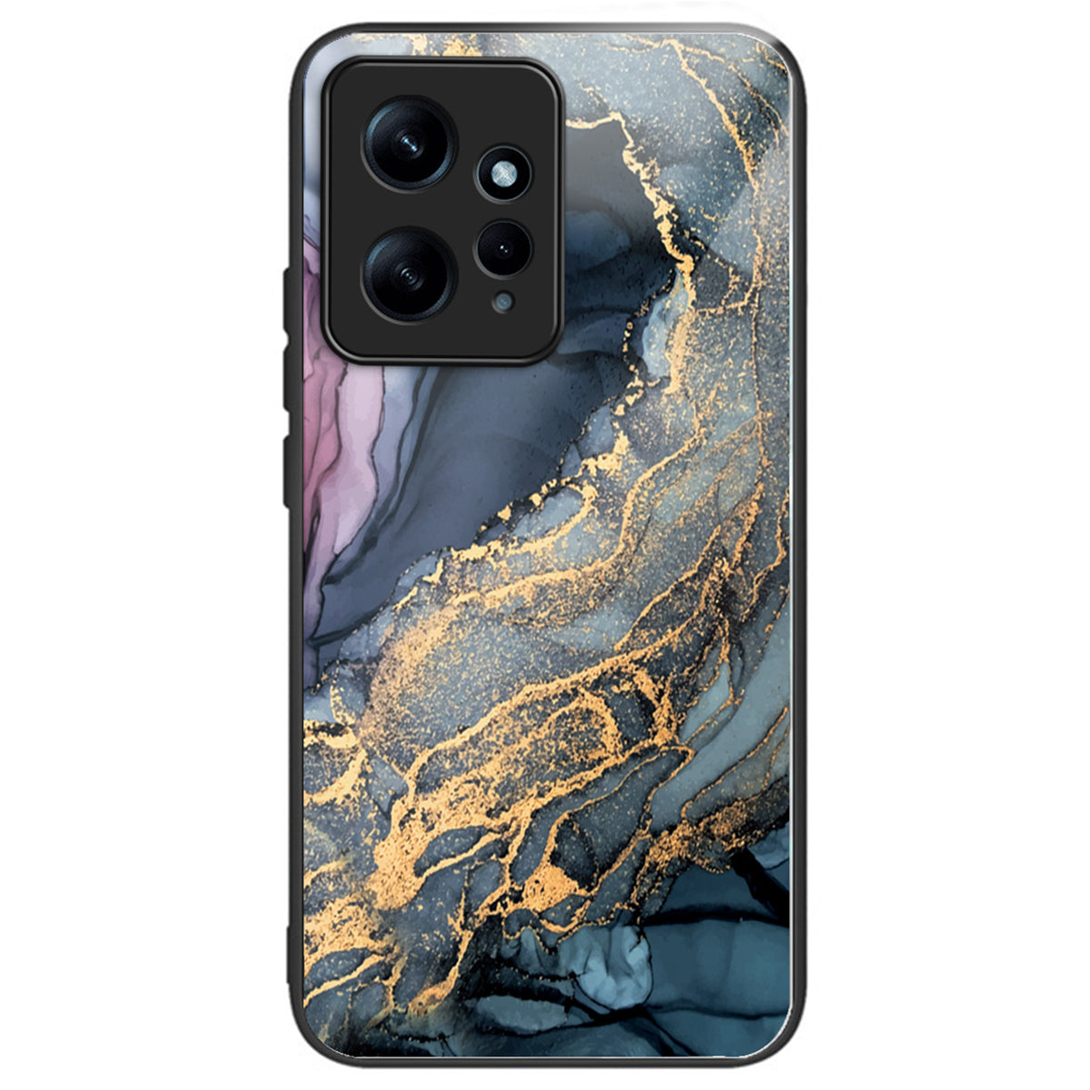 For Xiaomi Redmi Note 12 4G Tempered Glass+PC+TPU Phone Case Marble Pattern Printing - Style A For Xiaomi Redmi Note 12 4G Tempered Glass+PC+TPU Phone Case Marble Pattern Printing - Style A